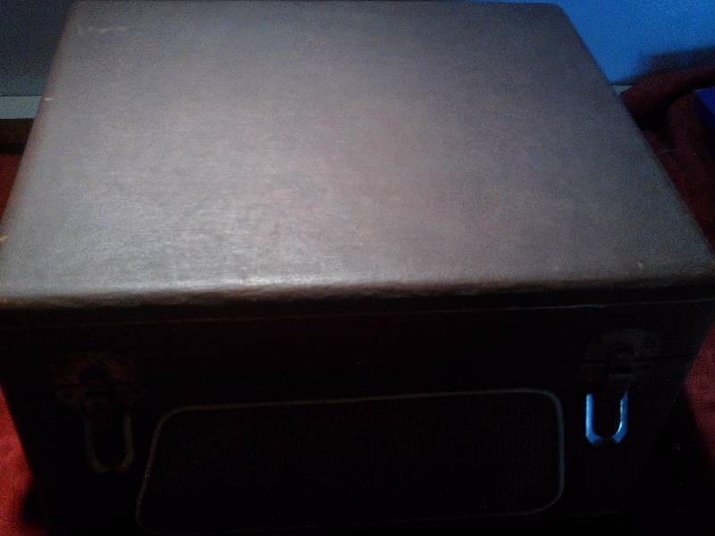 vintage silver tone record player