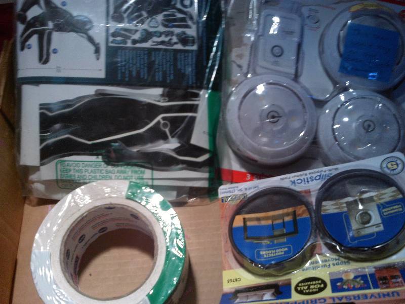 led lights and carpet tape and misc