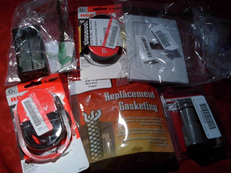 misc audio , replacement gaskets,tub adapter