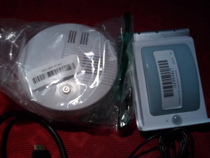 smoke detector,led light,misc cables