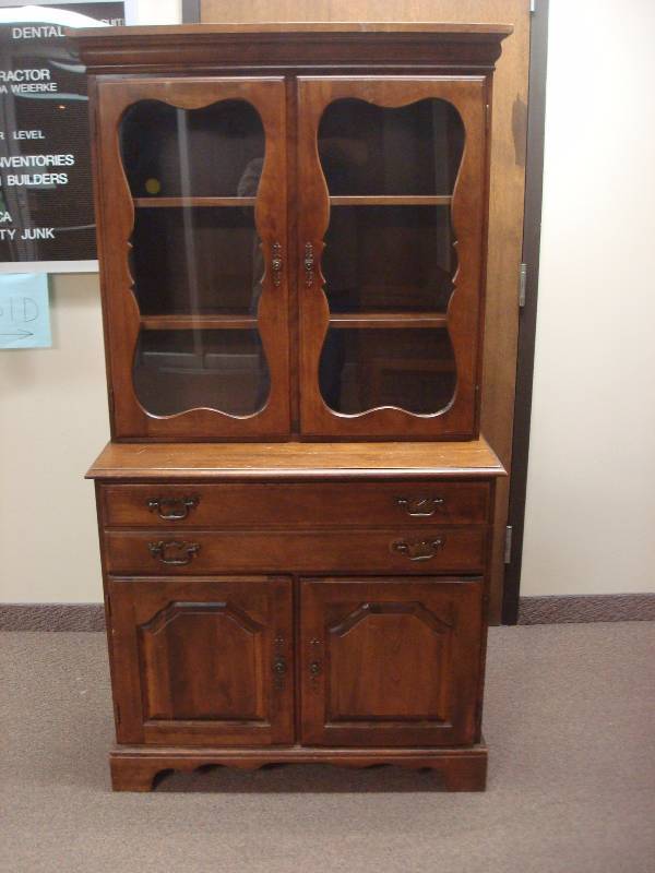 Wood Hutch Cabinet, Used Some Wear, Marks, To...