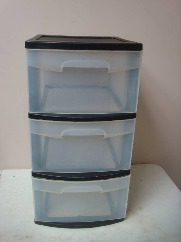 Black Plastic Storage Drawer Bin...