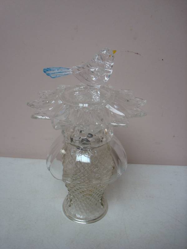 Glass Craft Bird Yard Decor -Clear Bird...