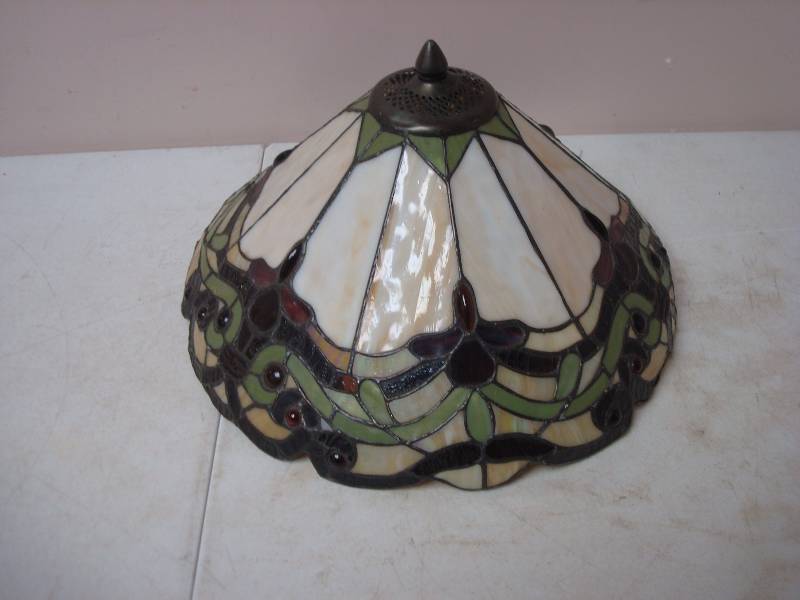 Stained Glass Lamp Shade, Has a Few Breaks In...
