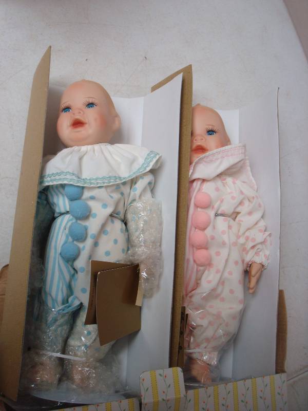 Pair Of New Porcelain Baby Dolls...