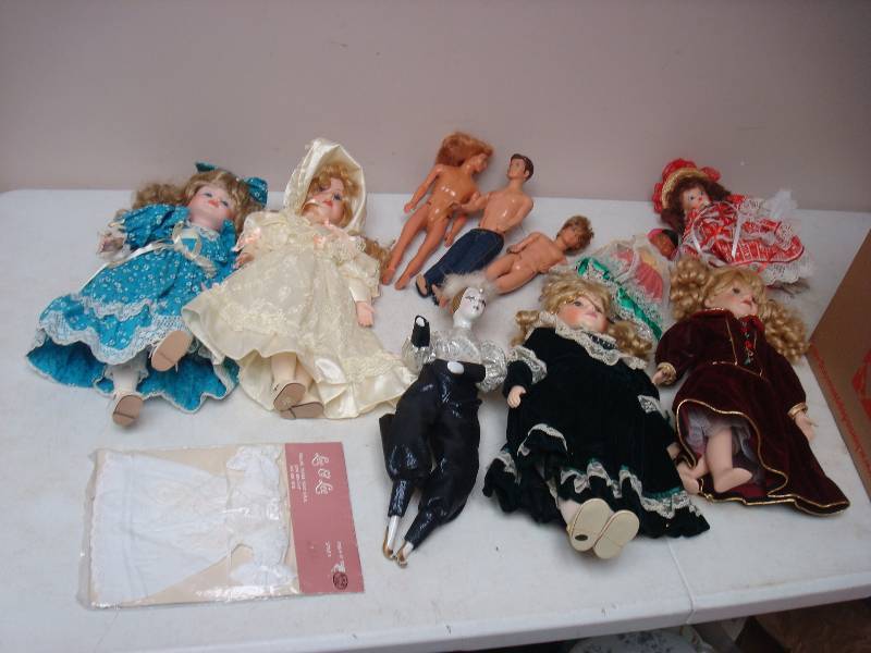 Box Of Dolls, Some Porcelain...