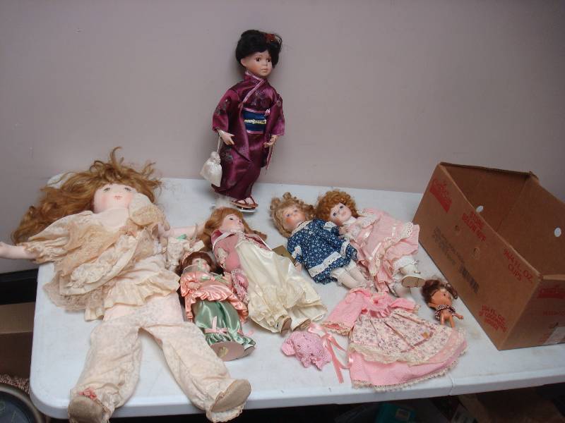 Box Of Dolls, Some Porcelain...