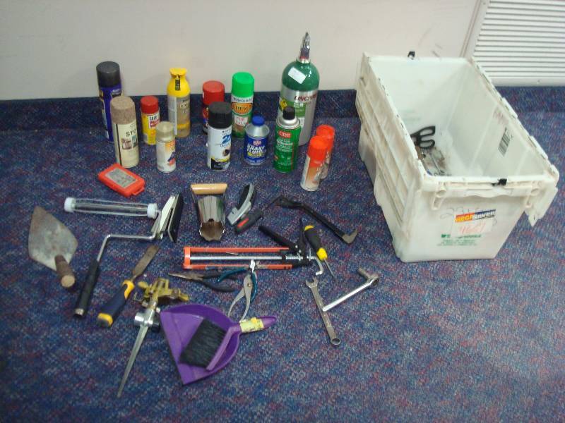 Bin With Some Tools And Sprays...