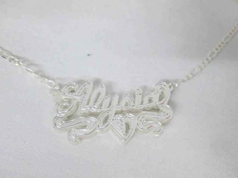 lot 58 image: Sterling Silver 3D Nameplate Necklace