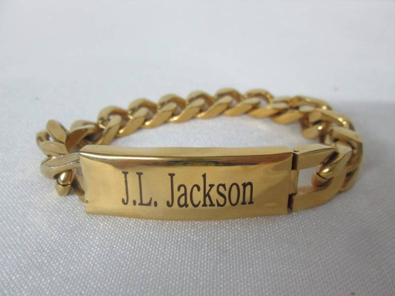 lot 74 image: Stainless Steel Mens ID Bracelet