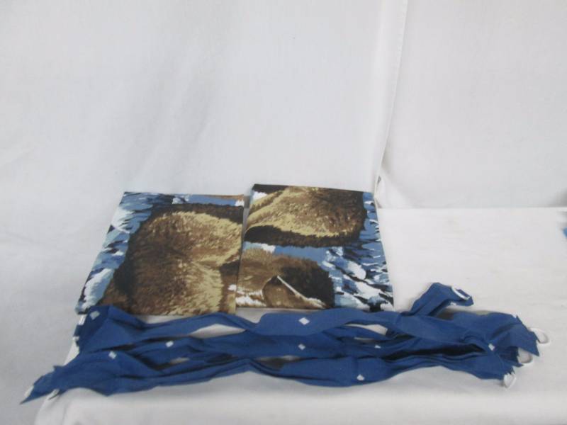 lot 54 image: Alcove Midnight Wolves Valances and Tiebacks
