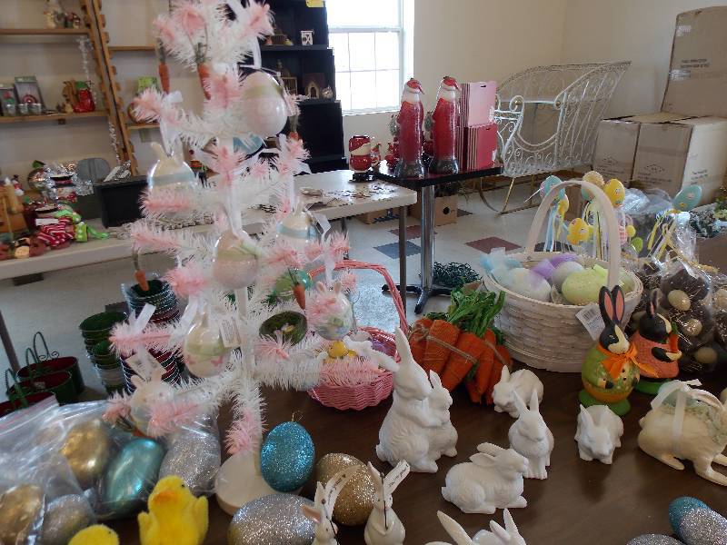 EASTER BUNNIES, EGGS, EASTER TREE, ORNAMENTS, CARROTS AND PICKS