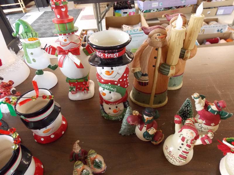 SNOWMEN FIGURINES AND  CONTAINERS