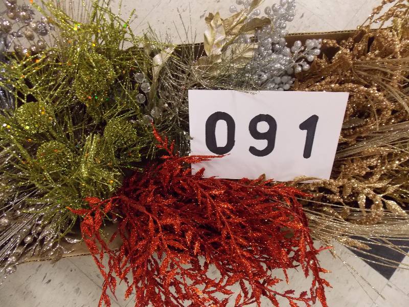 CHRISTMAS SPARKLE PICKS,LEAVES, GRASSES, PINES CONES AND BERRIES