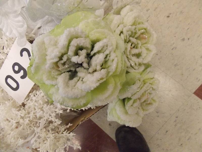 WHITE CHRISTMAS, ICE CRYSTAL PICKS, POINSETTIAS, ROSES, ASTILBE