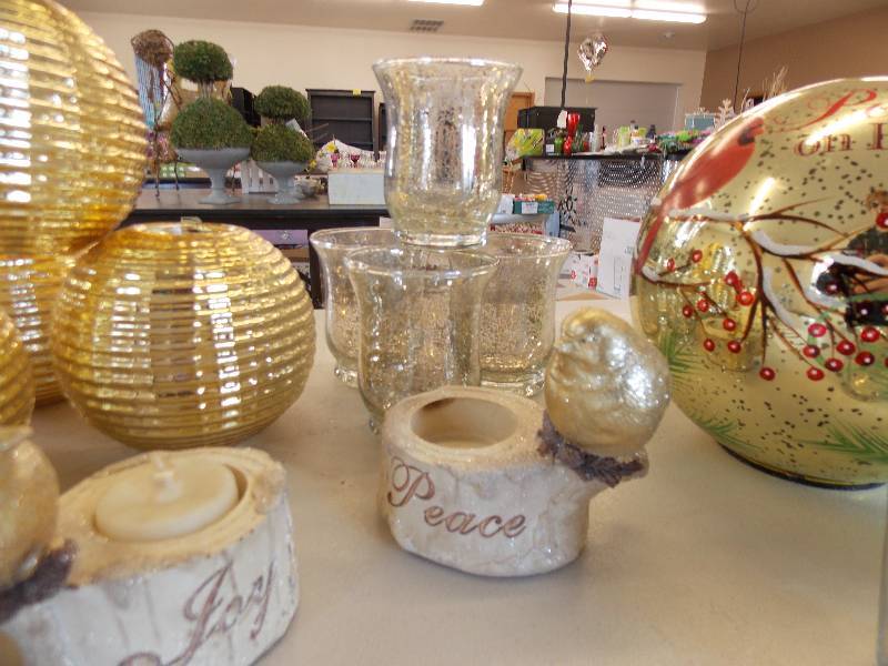 VOTIVES AND PEACE LIT BALL