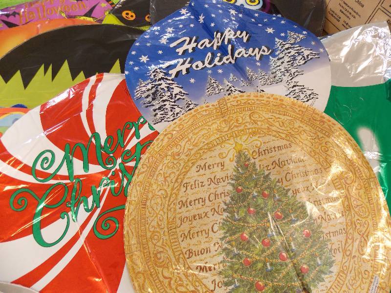 MYLAR BALLOON PACKAGES CHRISTMAS, HALLOWEEN, EASTER, TEACHER ETC