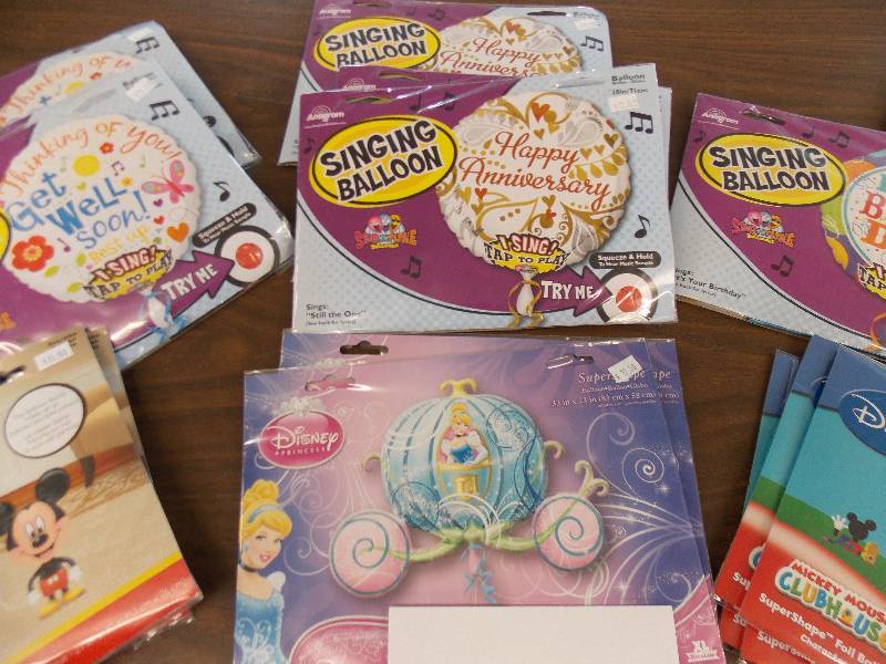 MYLAR SINGING BALLOON PACKAGES HAPPY BIRTHDAY, GET WELL, MICKEY MOUSE, ELSA, CINDERELLA ALL EXTRA LARGE