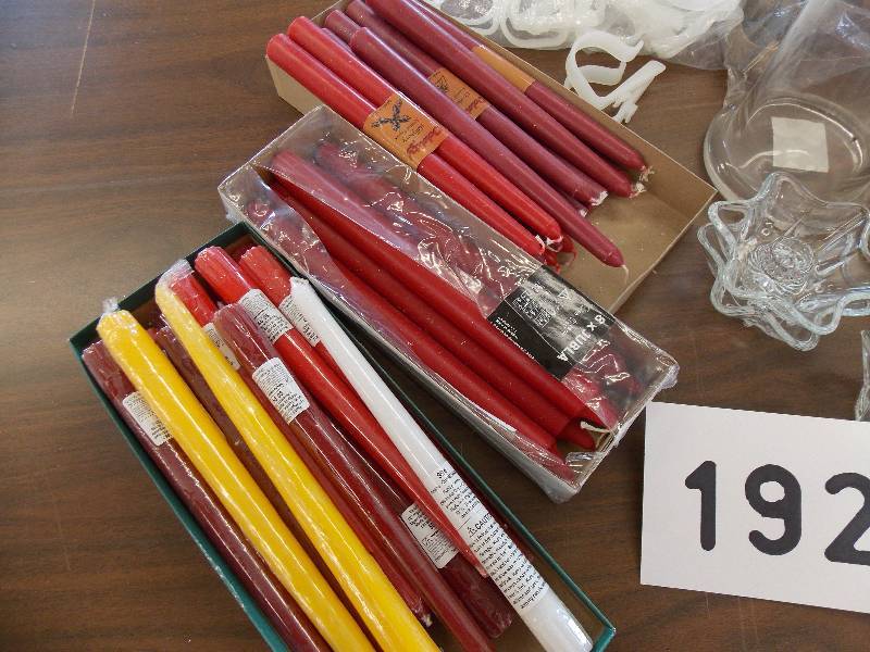 TAPER CANDLES, CANDLE HOLDERS, PEW MARKERS