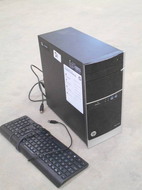 lot 31 image: HP Pavilion 500-314PC With Keyboard, Good Condition
