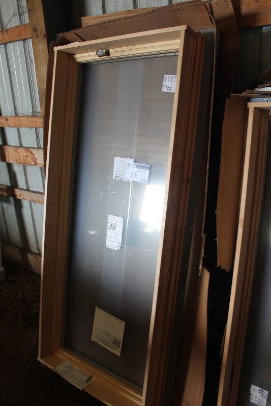 Lot of (2) Vinyl Clad Wood Frame Dual Pane Low E Glazing Casement