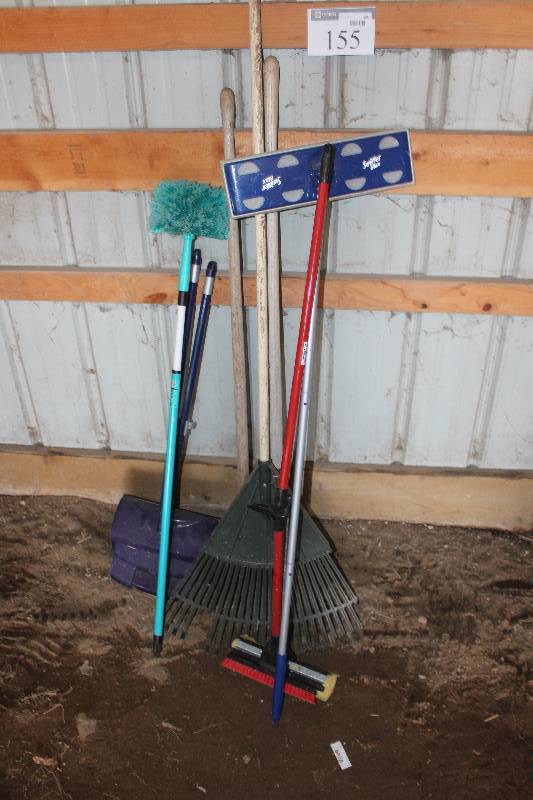 Lot of Brooms Rakes