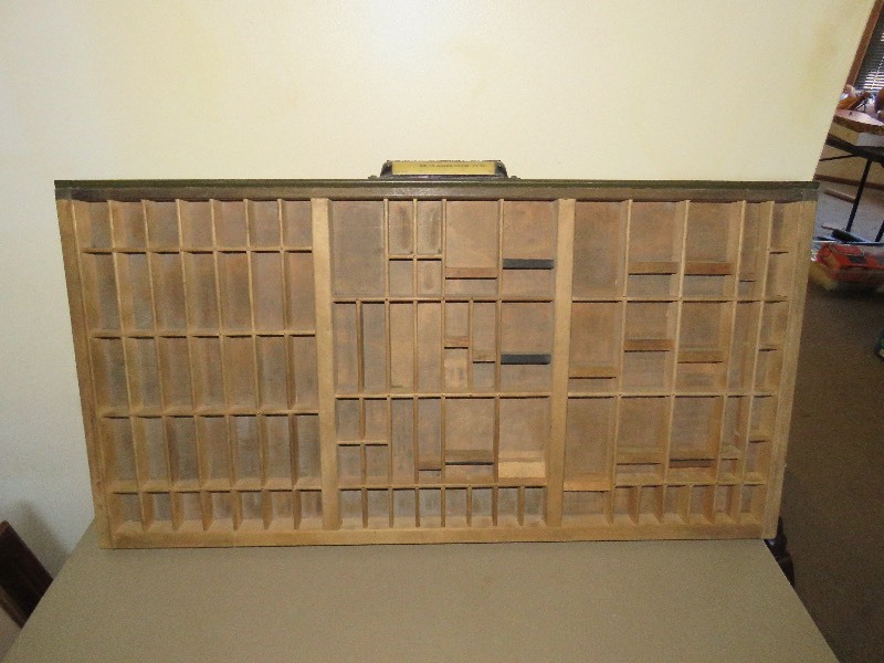 lot 41 image: Vintage Wooden Printers Type Drawer