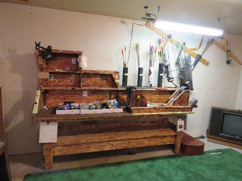 lot 245 image: Large Workbench with Bow Stringer Tool