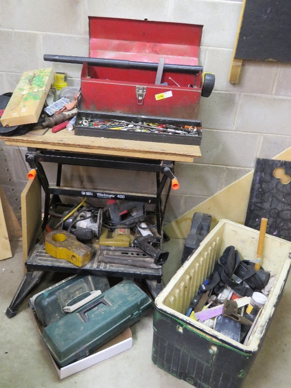 lot 278 image: Workbench with tools