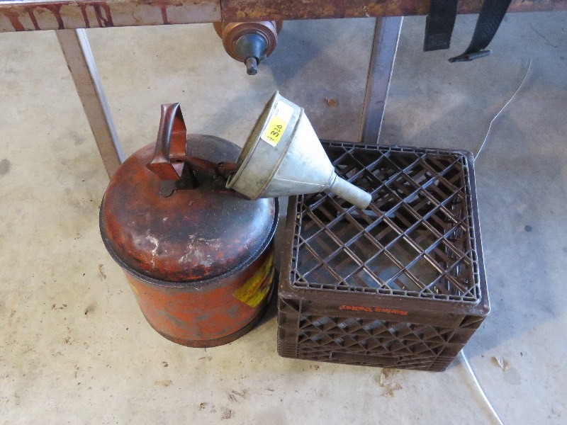 lot 320 image: Vintage gas can and funnel