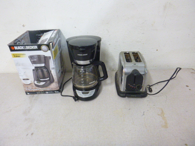 lot 13 image: Black & Decker Coffee Pot and GE Toaster