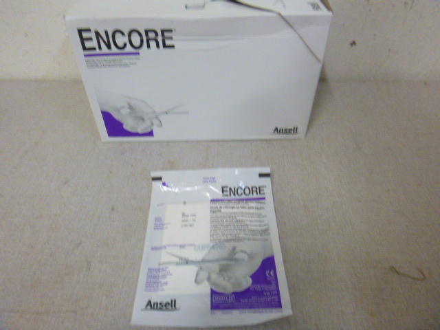 lot 131 image: Box of Encore Powder Free Latex Surgical Gloves