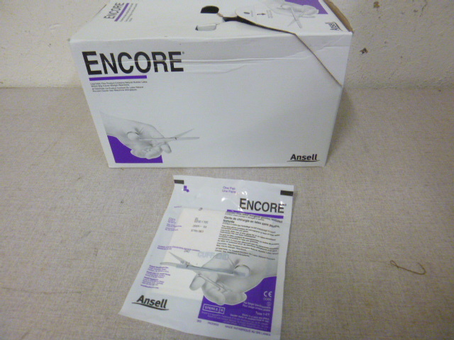 lot 132 image: Box of Encore Powder Free Latex Surgical Gloves