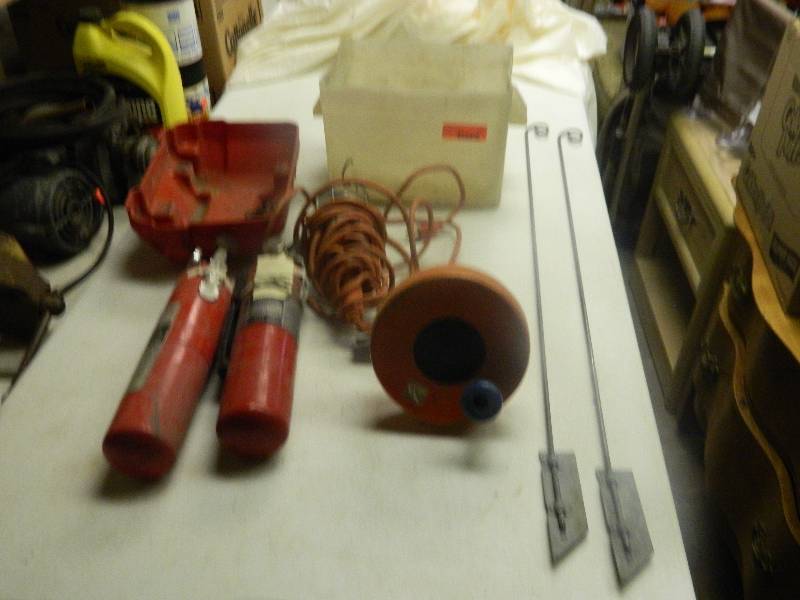 Fire Extinguishers, plumbers snake, Work Light