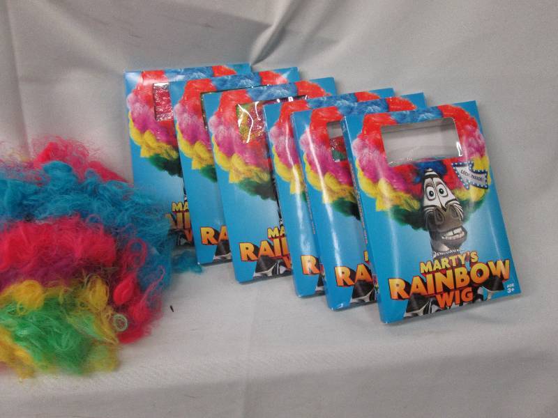 Lot of 6 Martys Rainbow Wigs...