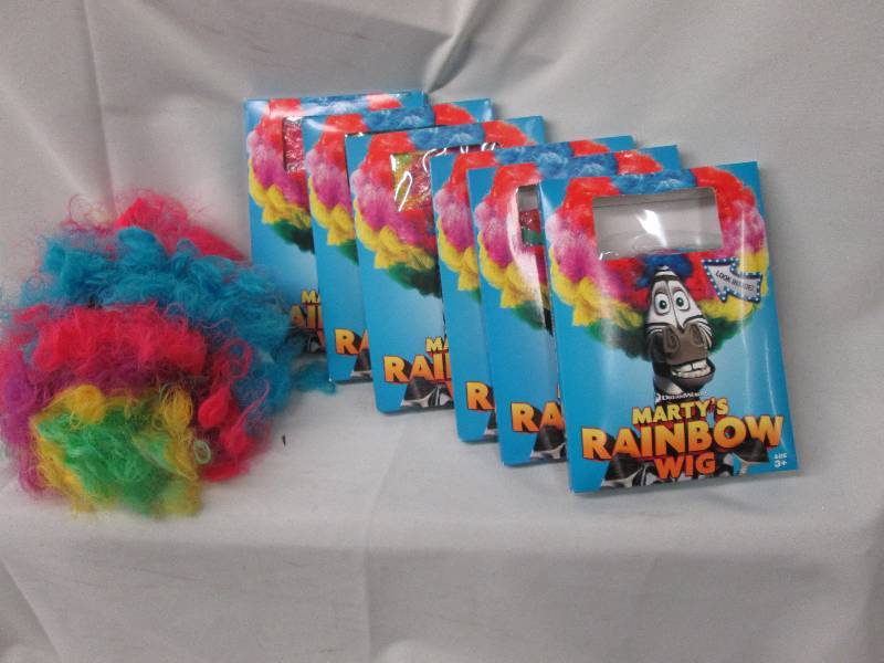 Lot of 6 Martys Rainbow Wigs...