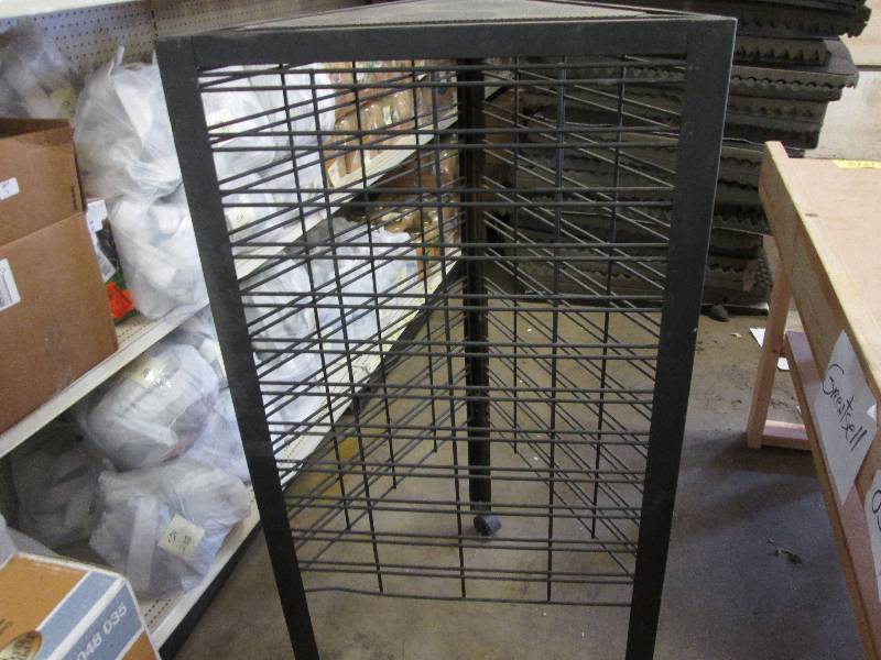 Black metal triangular display rack...