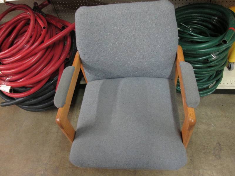 Blue upholstered arm chair...