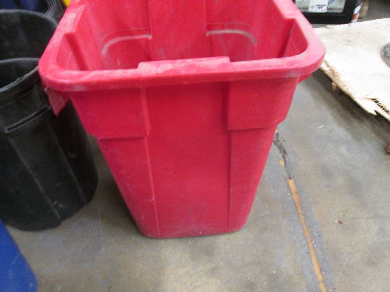 XL red trash bin...