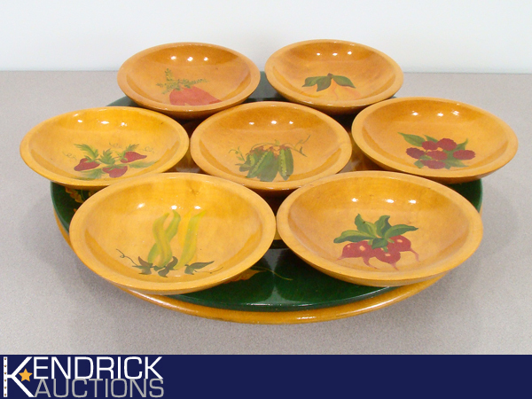 Large Wood Lazy Susan Serving Set