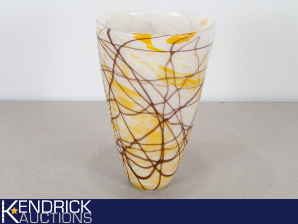 Large Murano Style Hand Blown Glass Vase