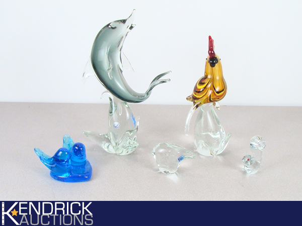 5 Blown Glass Figurines