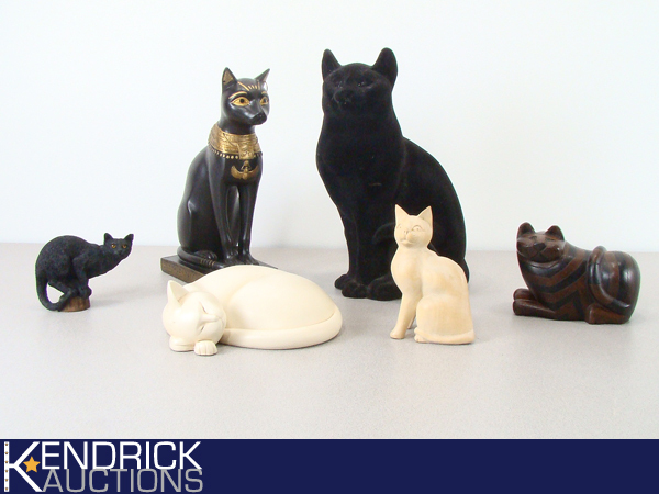 6 Cat Figurines