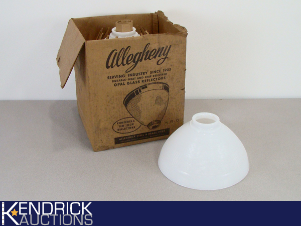 6 New Old Stock Vintage 10 Allegheny Opal Glass Lamp Shades