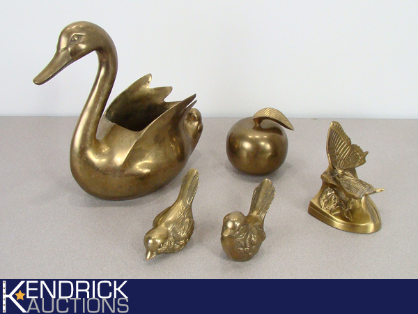 5 Vintage Brass Figurines
