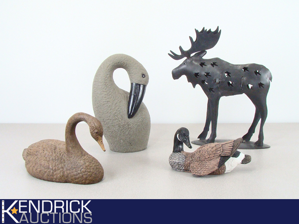 4 Bird, and Moose Figurines