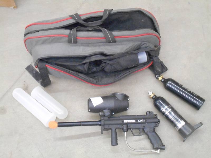 lot 25 image: Tippman A5 Paintball Gun With Accessories