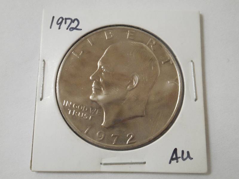 1972 Eisenhower Dollar, AU Grade ...
