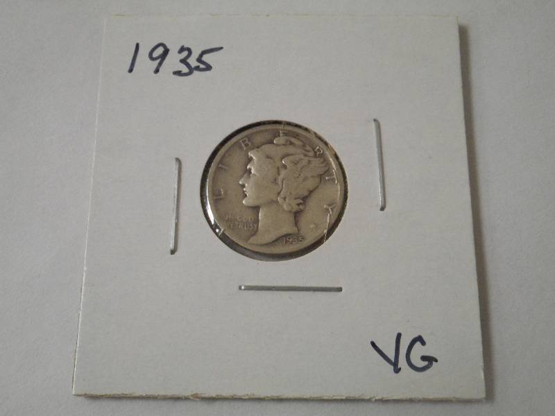 1935 Mercury Head Silver Dime, Very...