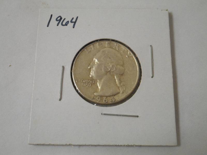 1964 Washington Silver Quarter, AU ...